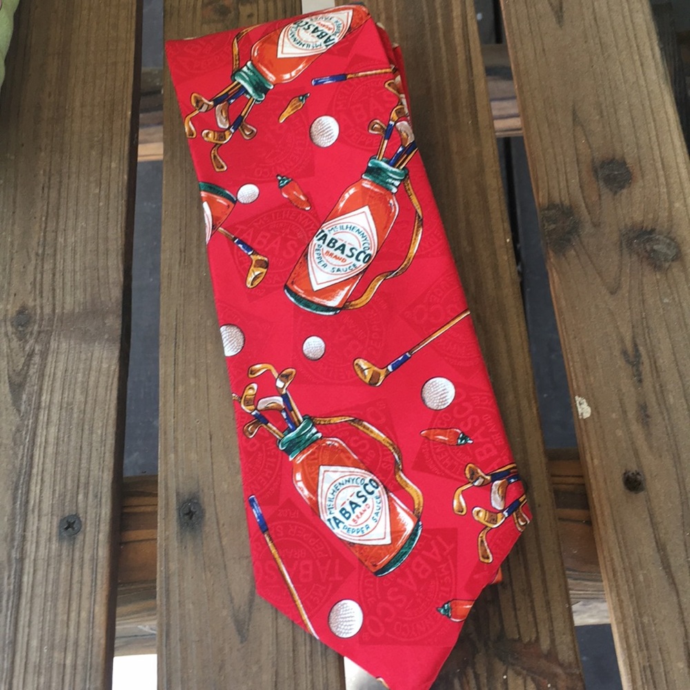 Tabasco Golf Red Silk Tie - Picture 2 of 4